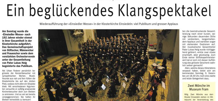 Zeitungsbericht zum Mayr-Konzert vom 2. Dez. 2018